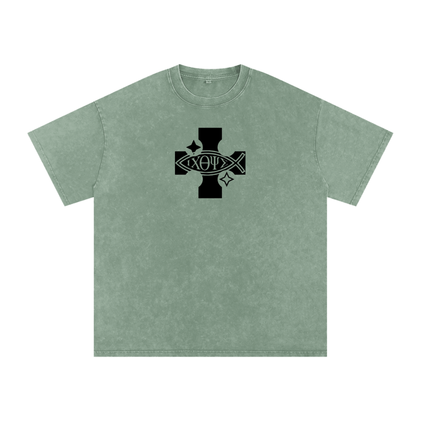 Snow Washed Oversized Cotton T-Shirt