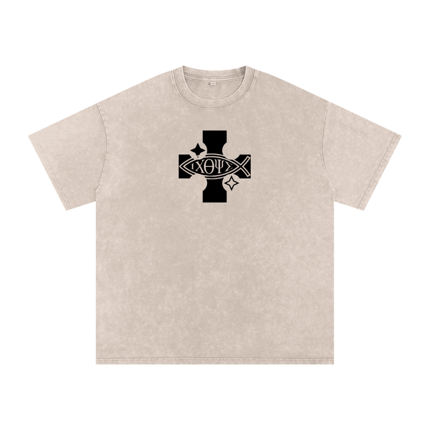 Snow Washed Oversized Cotton T-Shirt